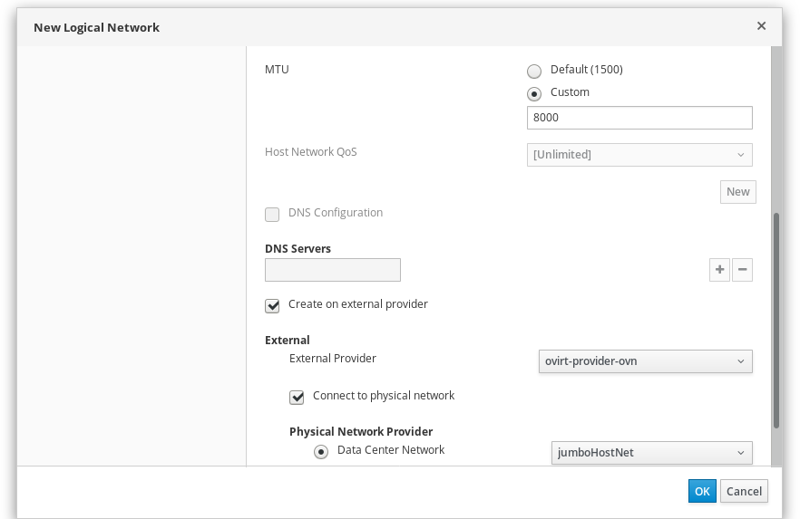 Create new logical VM network