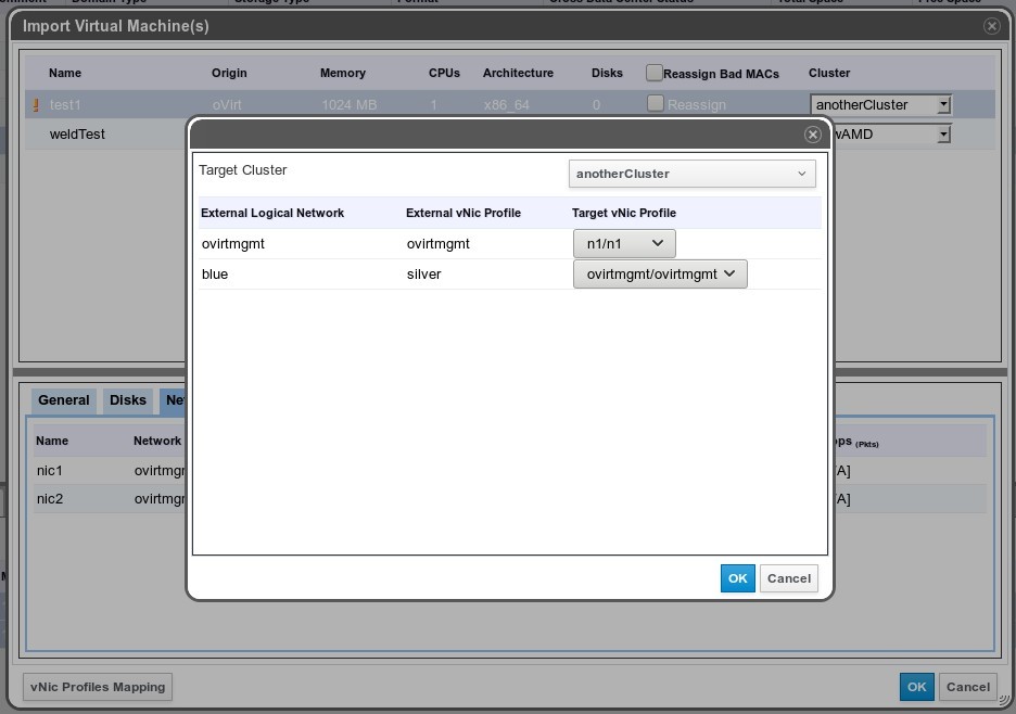 Network mapping modal